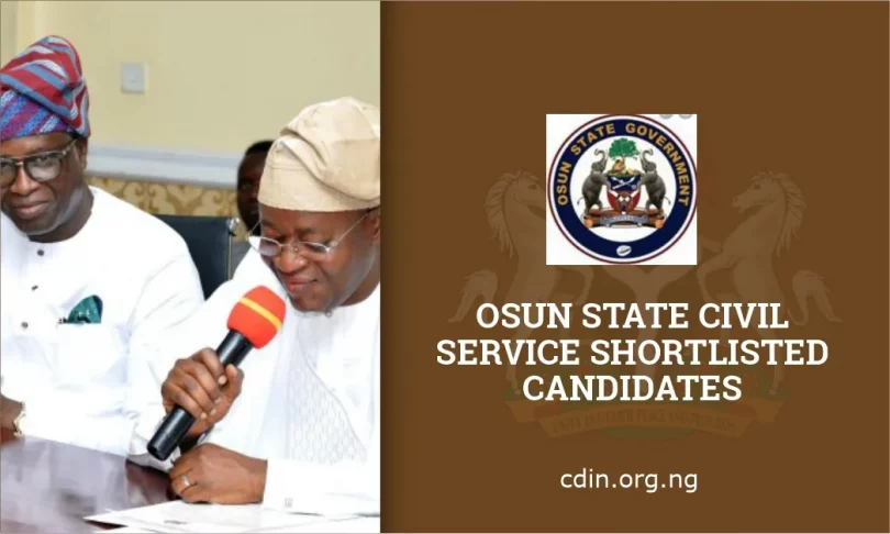 Osun State Civil Service Shortlisted Candidates